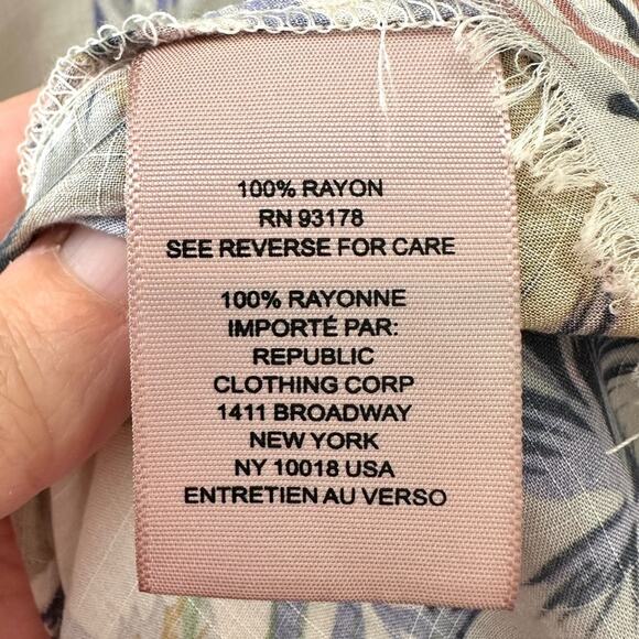 PHILOSOPHY | Leaf Print Short Sleeve Button Up Shirt NWT | Large - Picture 7 of 8